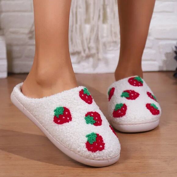 2/$30 NEW Cute Strawberry Fruit Slippers - Picture 3 of 10